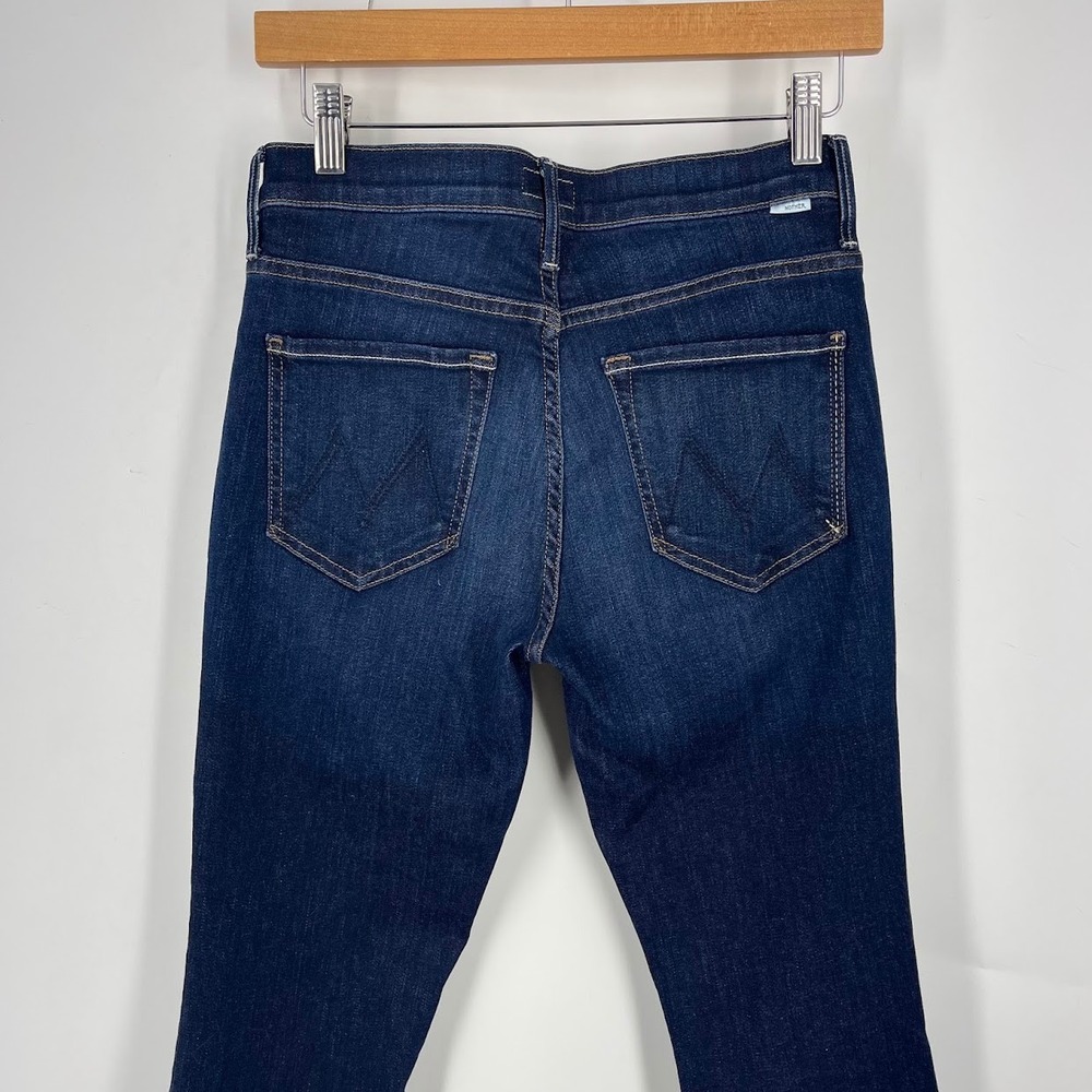 Mother Lil Insider Crop Step Fray Jeans Off Limits Dark Wash Size 27 High Rise - Picture 5 of 15